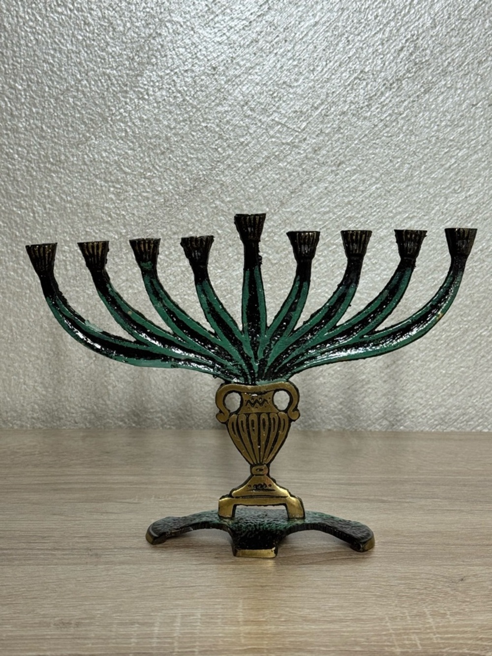 Vintage brass Hanukkah menorah